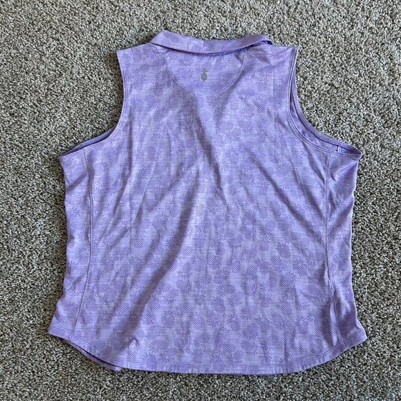 Tommy Bahama Womens XL IslandZone Sleeveless Polo Purple Pineapple Print - Picture 5 of 8